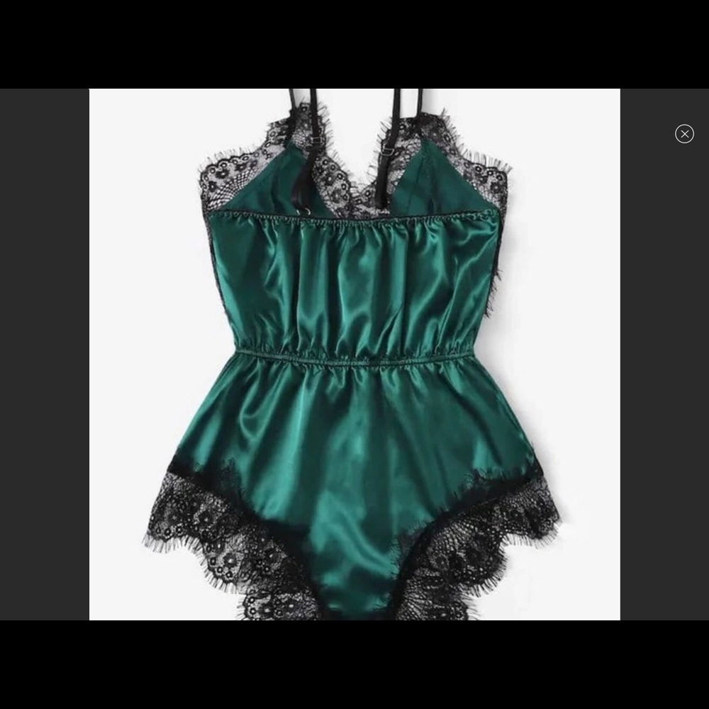 🔥LACE TRIM SATIN ROMBER BODYSUITS SIZES: 1L 2XL🔥